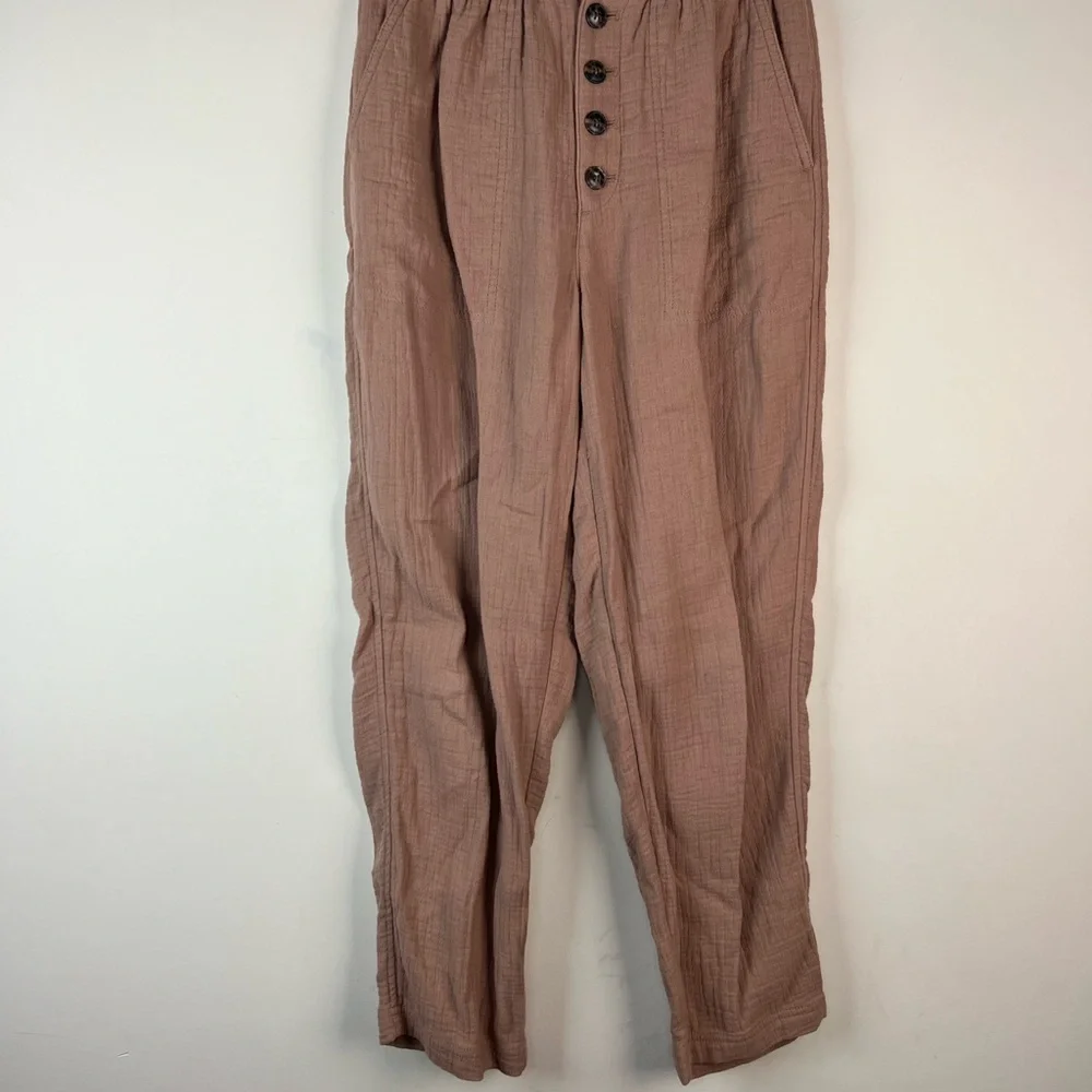 Madewell Linen Blend Tan Pull On Pants, XS